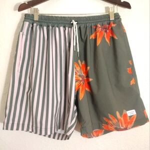 Duvin Design Stripes And Flowers Swim Trunks